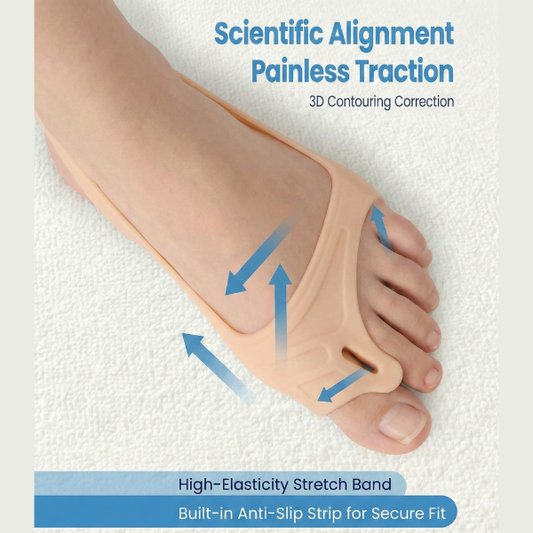 Hyggear Thickened Silicone Toe Separator with Holes for Arch Cushioning, Massage Half Insoles, Flexible And Anti, Can Be Cut to Fit, with a Toe Pull Strap - 77635498361423