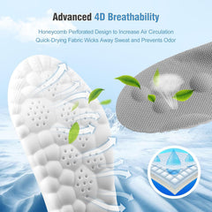 Plantillas Hyggear™ 4D Cloud - Plantillas de espuma viscoelástica suave para amortiguación de nubes - Plantillas recortables de ultraconfort para el dolor de pies y la reducción de la fatiga con soporte para el arco.