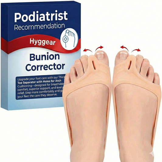 Hyggear Thickened Silicone Toe Separator with Holes for Arch Cushioning, Massage Half Insoles, Flexible And Anti, Can Be Cut to Fit, with a Toe Pull Strap - 77635498361423